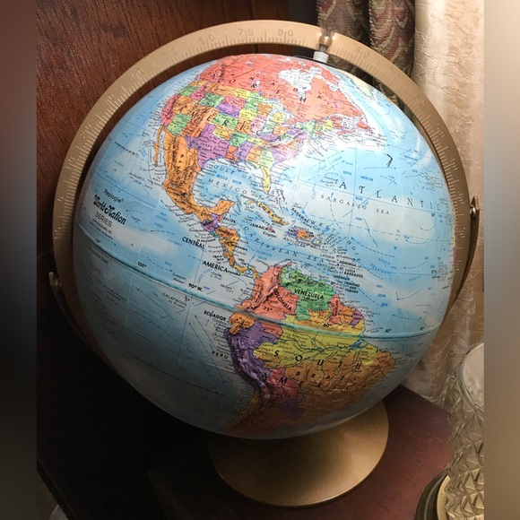 Accents | Vintage Replogle Raised Relief 12 In World Nation Globe ...